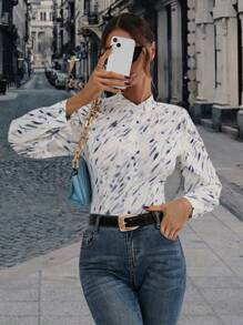 SHEIN Privé 滿版印花襯衫 - 彩色 - 查看 3