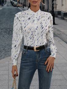 SHEIN Privé 滿版印花襯衫 - 彩色 - 查看 5