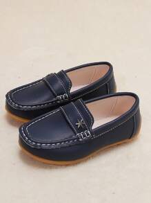 Jungen Loafers mit Schneeflocke Dekor, Stich Detail, Preppy für Outdoor