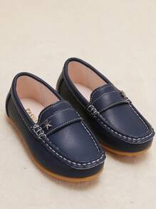 Jungen Loafers mit Schneeflocke Dekor, Stich Detail, Preppy für Outdoor