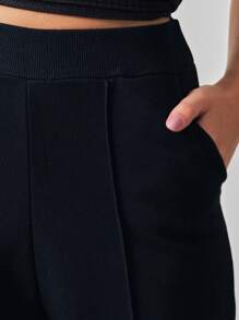 SHE(IN) BRASIL 1 Miếng Chất rắn quần ống rộng Quần thể thao - màu đen - Xem 3