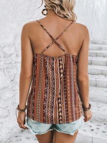 SHEIN VCAY 幾何印花吊帶上衣 - 彩色 - 查看 2