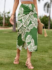 SHEIN VCAY Váy nữ Thắt nơ trước Thực vật Boho - Nhiều màu - Xem 6