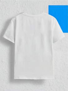 SHEIN Boys Statue Of Liberty & Letter Graphic Tee - White - View 2