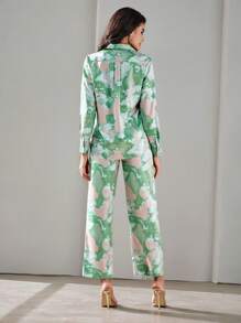 SHEIN Privé Bộ đồ hai mảnh nữ Túi Nút phía trước Cà vạt nhuộm Giải trí - Nhiều màu - Xem 2