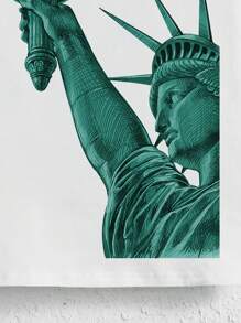 SHEIN Boys Statue Of Liberty & Letter Graphic Tee - White - View 5