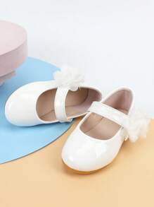 Baby Girls Flower Decor Hook-and-loop Fastener Mary Jane Shoes For Summer - White - View 7