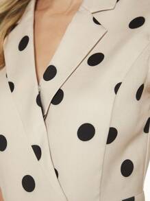 BizChic In vết tròn Polka Cổ bẻ Đầm - Nhiều màu - Xem 7