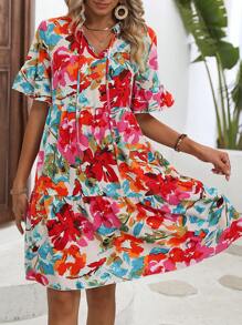 SHEIN VCAY 印花娃娃裙