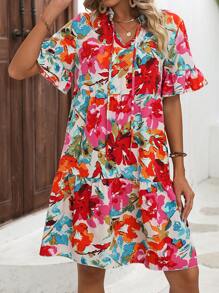 SHEIN VCAY 印花娃娃裙