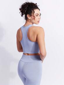 SHE(IN) BRASIL 素色短款背心 - 淺藍色 - 查看 2