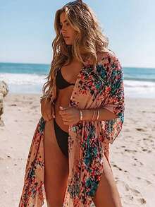 Floral Print Kimono Summer - Multicolor - View 3