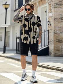 Manfinity VCAY 男士條紋圖案和波點圖案襯衫 - 彩色 - 查看 5