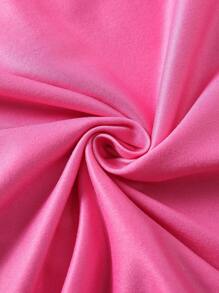 SHEIN Young Girl Cartoon Graphic Tee & Leopard Print Shorts - Hot Pink - View 6