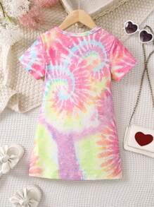 SHEIN Cô Gái Trẻ Nhuộm buộc Đồ họa Hình Áo thun - Nhiều màu - Xem 2
