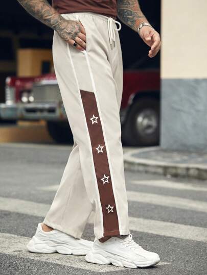 Guys Contrast Side Seam Drawstring Waist Pants