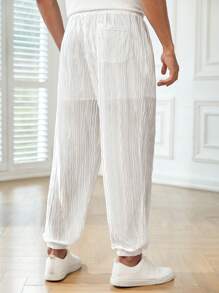 GENTILAND Quần Nam Dây kéo Túi màu trơn Giải trí - trắng - Xem 6