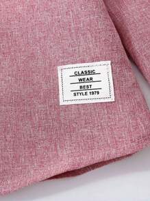 Souflis Souflis 男童字母拼接細節口袋前扣襯衫 - 藕粉色 - 查看 4