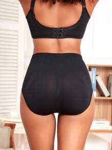 High Waisted Seamless Panty - Black - View 2