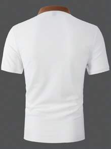 Manfinity Homme Nam Khối màu In sọc Khóa kéo một phần tư Áo polo - Nhiều màu - Xem 3