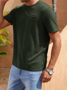 Manfinity RelaxMax Men Solid Waffle Knit Tee