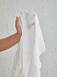 SHEIN VCAY Hơn Chất rắn Plisse Cami ngọn - trắng - Xem 6