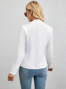 SHEIN Privé Áo khoác nữ màu trơn Giải trí - trắng - Xem 6