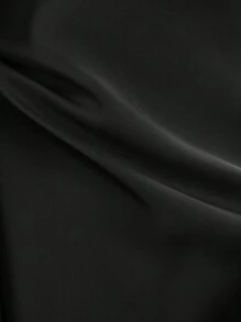 BizChic 女士纯色高腰缎面侧开衩长裙，简约优雅的办公室通勤裙，适合工作、商务休闲、教师制服等场合。 - 黑色 - 查看 5