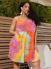 SHEIN CURVE+ Đầm Plus Size Túi Cà vạt nhuộm Giải trí - Nhiều màu - Xem 6