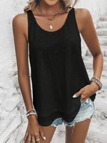 SHEIN LUNE Solid Tank Top