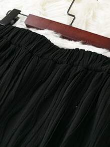 Calvaya Plus Solid Elastic Waist Shorts - Black - View 4