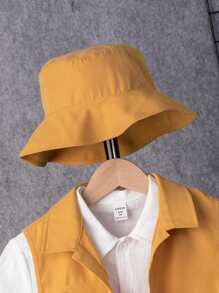 SHEIN 男孩小熊印花T恤和短褲和夾克背心和帽 - 彩色 - 查看 3