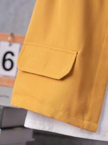 SHEIN 男孩小熊印花T恤和短褲和夾克背心和帽 - 彩色 - 查看 7