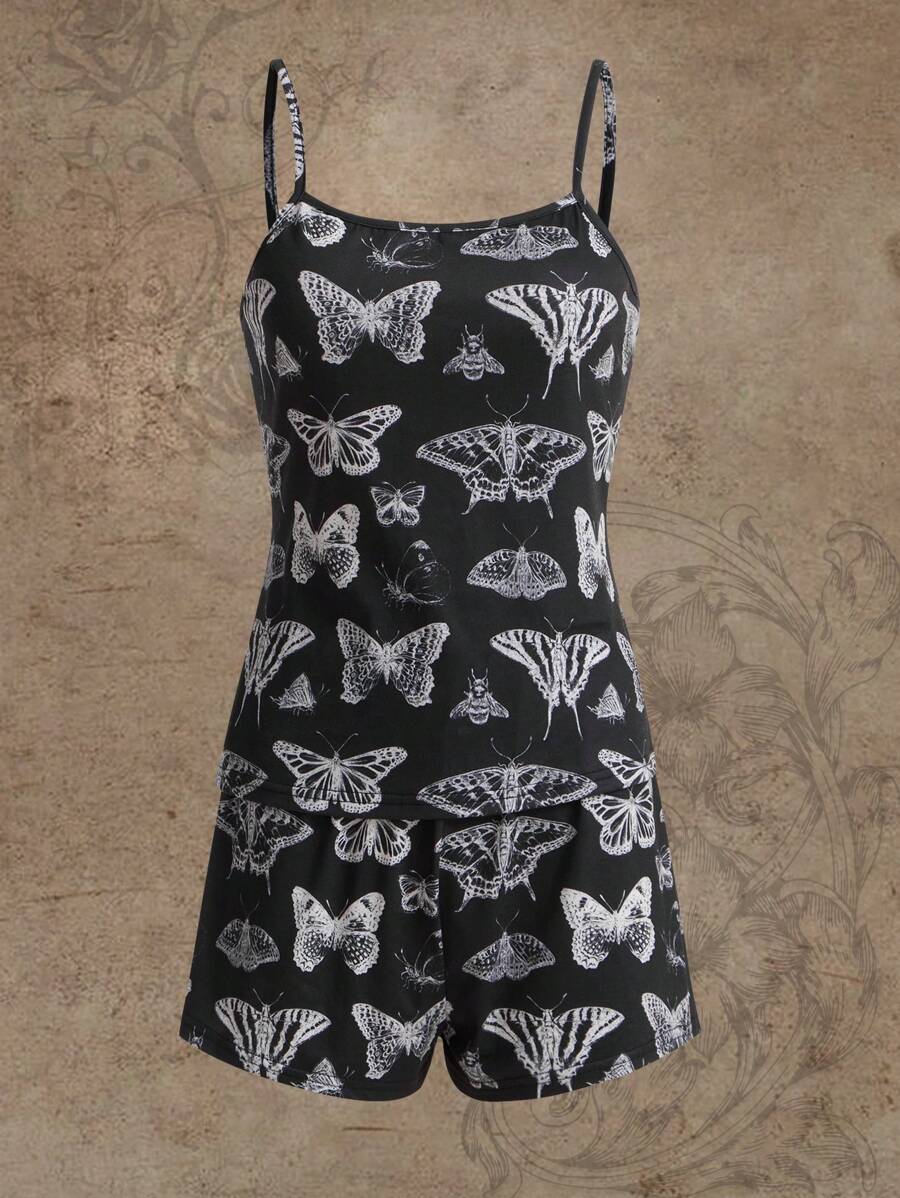 Kelsey Wilson Studio Bộ đồ ngủ Nữ Loại bướm Tất cả trên in - Đen và trắng - Xem 1