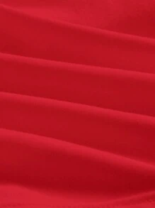 SHEIN MOD Solid Ruched Cami Top - Red - View 4