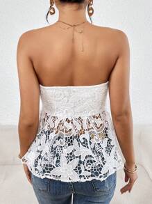 SHEIN Privé Ren Guipure Ống ngọn - trắng - Xem 2