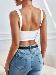 SHEIN EZwear 素色吊帶短上衣