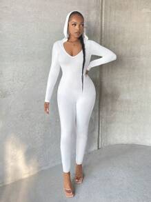 SHEIN SXY Đơn vị Nữ Hội Chữ thập Lộ Lưng màu trơn - trắng - Xem 2