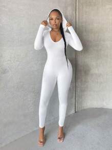 SHEIN SXY Đơn vị Nữ Hội Chữ thập Lộ Lưng màu trơn - trắng - Xem 3