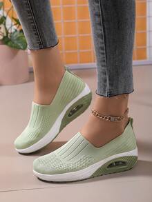 女式極簡主義套穿式搖擺鞋、運動型戶外運動鞋 - 綠色 - 查看 3