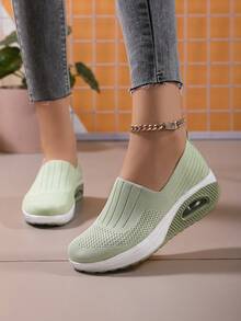 女式極簡主義套穿式搖擺鞋、運動型戶外運動鞋 - 綠色 - 查看 5