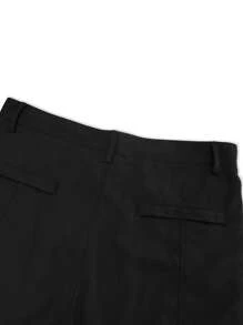 Manfinity Roghcode Men Flap Pocket Side Cargo Pants - Black - View 5