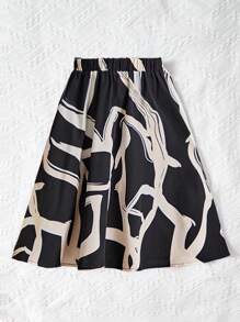 SHEIN 女孩圖案印花喇叭半身裙 - 彩色 - 查看 2