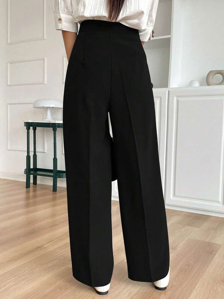 Women's Solid Color Korean Style Loose Straight Leg Pants