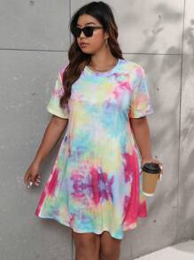 Đầm Plus Size Cà vạt nhuộm Giải trí - Nhiều màu - Xem 4