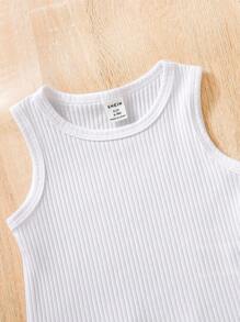 SHEIN 女嬰西裝領夾克和紙袋腰短褲和背心上衣 - 彩色 - 查看 6