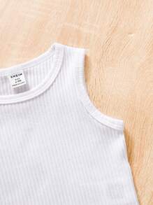 SHEIN 女嬰西裝領夾克和紙袋腰短褲和背心上衣 - 彩色 - 查看 7