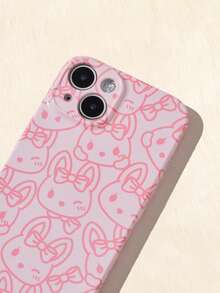 ROMWE Kawaii 1 funda para teléfono con diseño de dibujos animados, compatible con iPhone - Rosa Pálido - Ver 2
