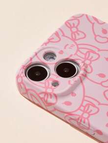 ROMWE Kawaii 1 funda para teléfono con diseño de dibujos animados, compatible con iPhone - Rosa Pálido - Ver 4