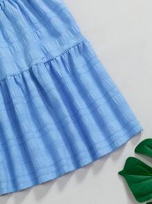 Váy Gái Quần paper-bag màu trơn Giải trí - Màu xanh lam - Xem 6